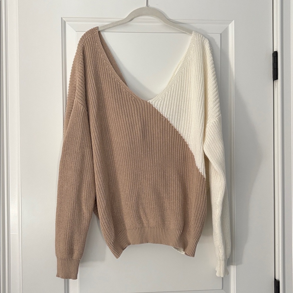 Superdown Cream Knit Sweater